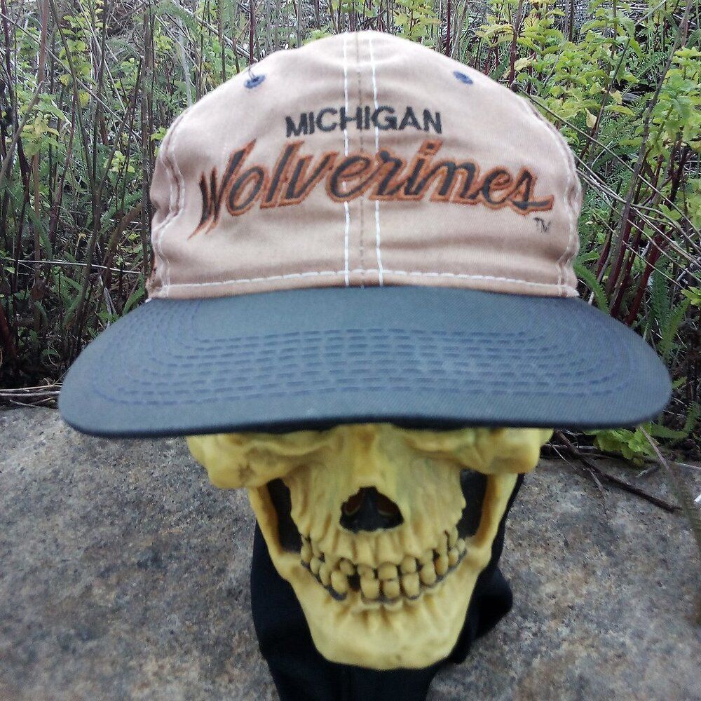 Vintage Sports Specialties Michigan Wolverines Snap Hat Cap Custom Tan